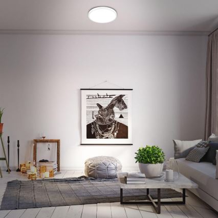 Briloner 3709-016 - LED RGBW Prigušiva stropna svjetiljka LED/22W/230V 4000K pr. 38 cm bijela + daljinski upravljač