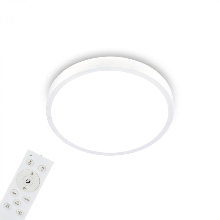 Briloner 3709-016 - LED RGBW Prigušiva stropna svjetiljka LED/22W/230V 4000K pr. 38 cm bijela + daljinski upravljač