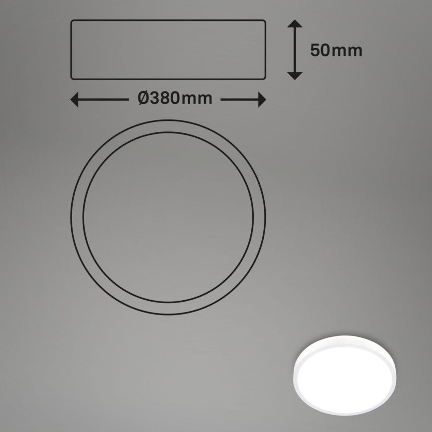 Briloner 3709-016 - LED RGBW Prigušiva stropna svjetiljka LED/22W/230V 4000K pr. 38 cm bijela + daljinski upravljač