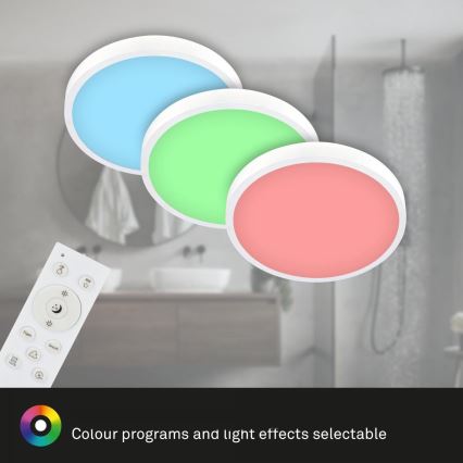 Briloner 3709-016 - LED RGBW stropna svjetiljka s prigušivanjem LED/22W/230V 4000K promjer 38 cm bijela + daljinski upravljač