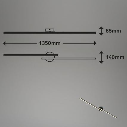 Briloner 3717-025 - LED Nadgradni luster REY 2xLED/12W/230V crna