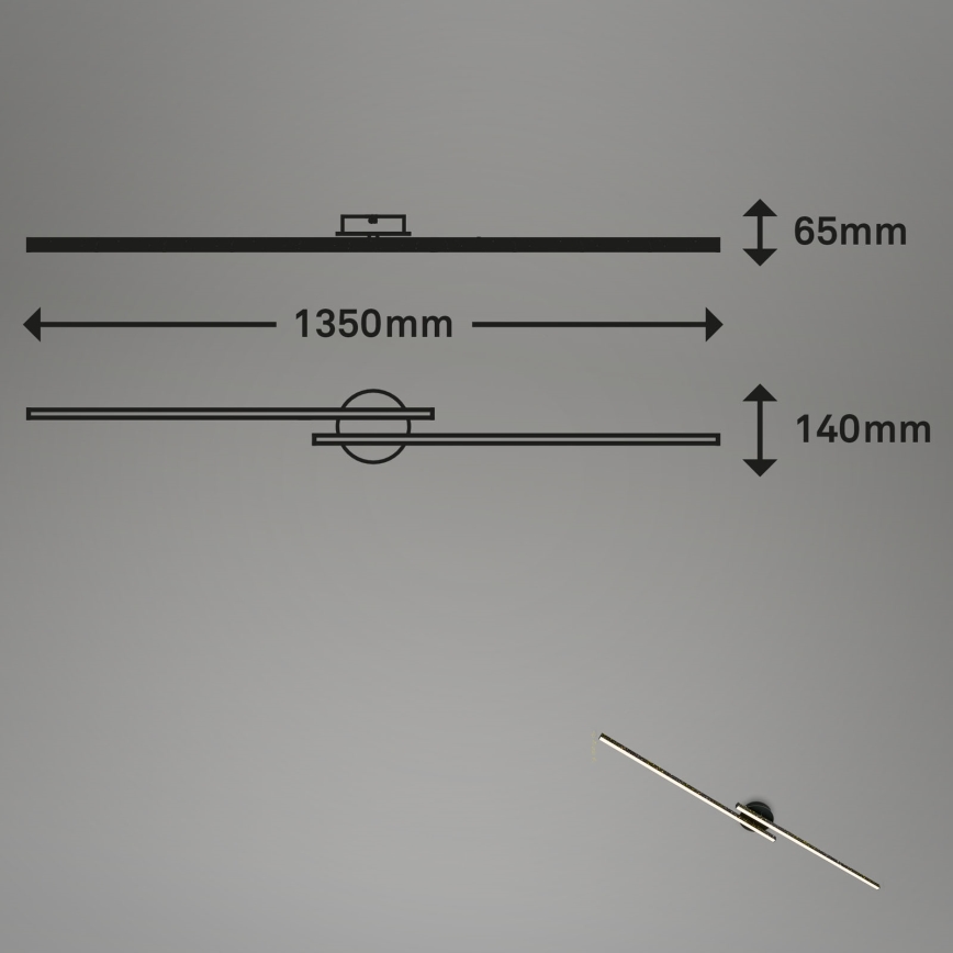 Briloner 3717-025 - LED Nadgradni luster REY 2xLED/12W/230V crna