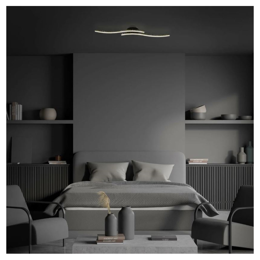 Briloner 3718-025 - LED Nadgradni luster REY 2xLED/6W/230V crna