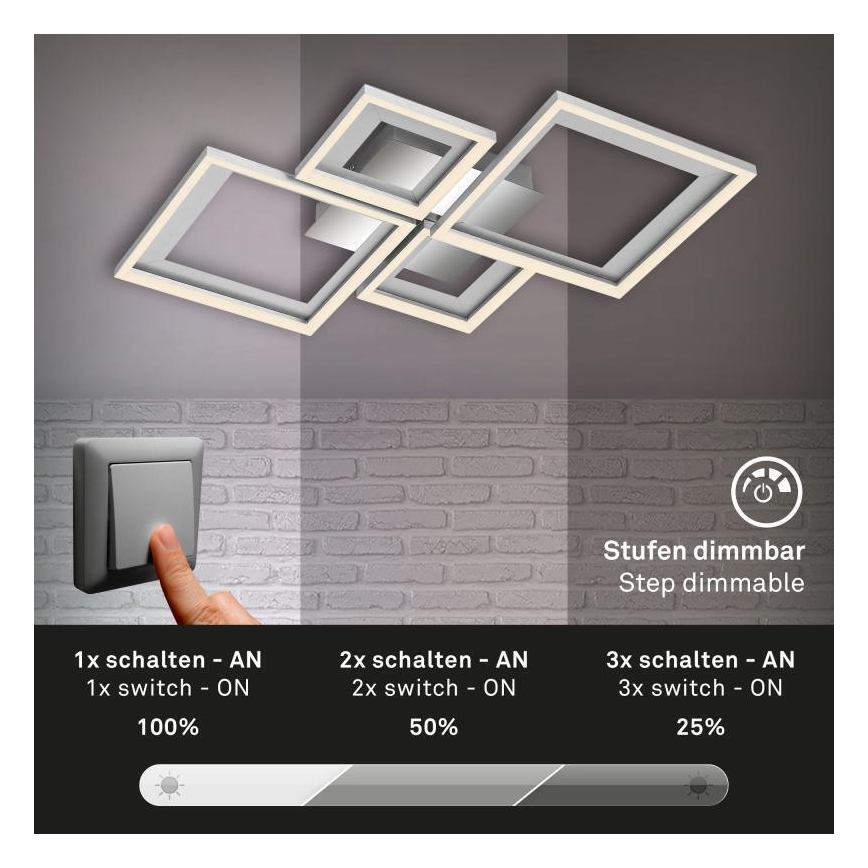 Briloner 3727-019 - LED Prigušiva stropna svjetiljka FRAME LED/38W/230V
