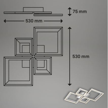 Briloner 3727-019 - LED Prigušiva stropna svjetiljka FRAME LED/38W/230V