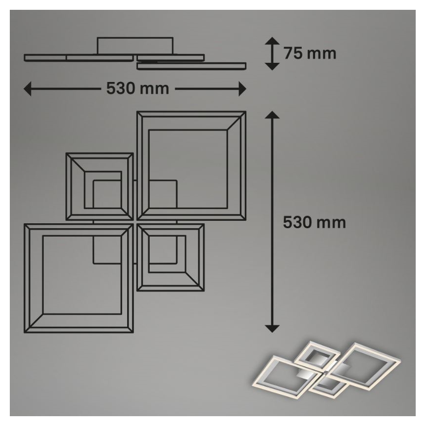 Briloner 3727-019 - LED Prigušiva stropna svjetiljka FRAME LED/38W/230V