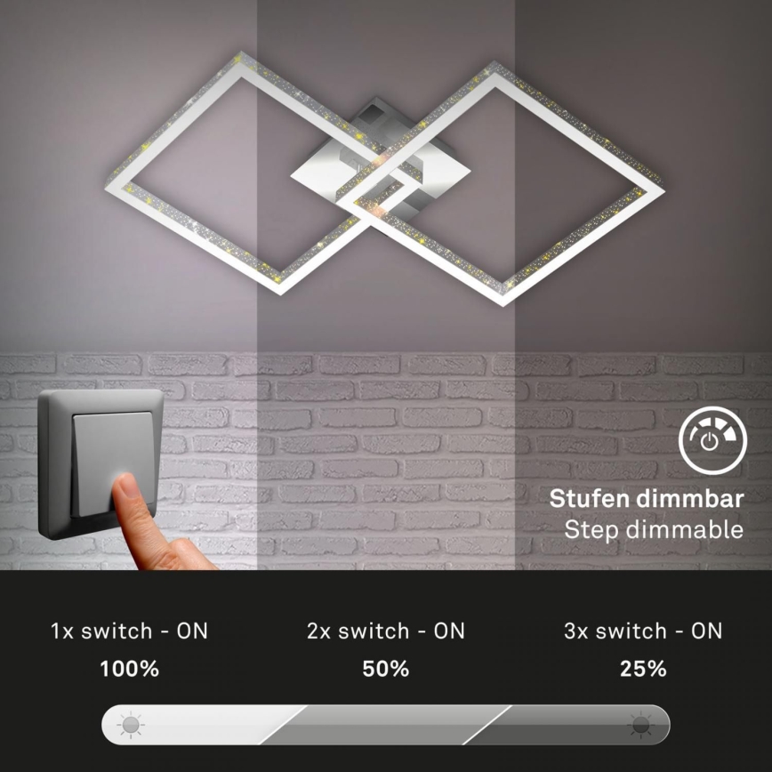 Briloner 3751-019 - LED Prigušiva stropna svjetiljka FRAME LED/20W/230V sjajni krom