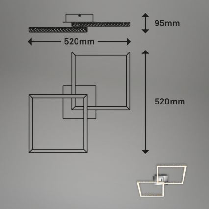 Briloner 3751-019 - LED Prigušiva stropna svjetiljka FRAME LED/20W/230V sjajni krom