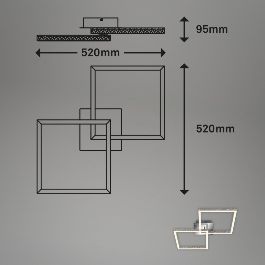 Briloner 3751-019 - LED Prigušiva stropna svjetiljka FRAME LED/20W/230V sjajni krom