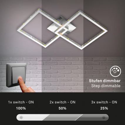 Briloner 3751-019 - LED stropna svjetiljka s mogućnošću prigušivanja FRAME LED/20W/230V sjajni krom