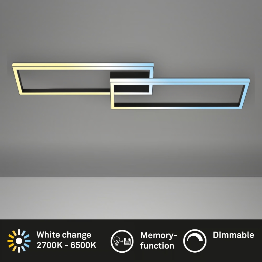 Briloner 3761015 - LED prigušiva stropna svjetiljka LED/45W/230V 2700-6500K crna + daljinski upravljač