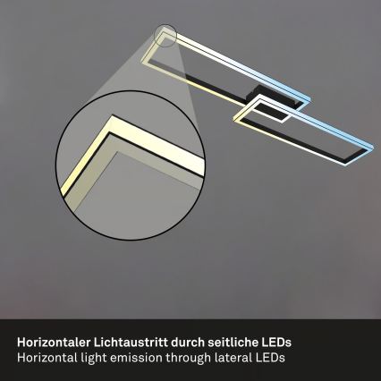 Briloner 3761015 - LED prigušiva stropna svjetiljka LED/45W/230V 2700-6500K crna + daljinski upravljač