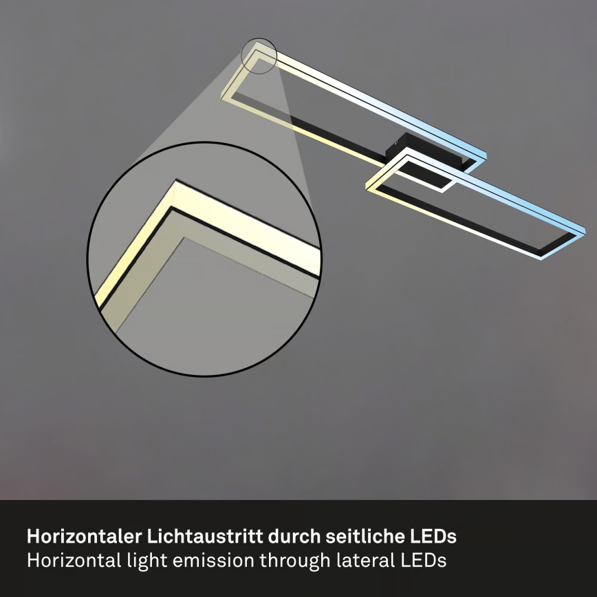 Briloner 3761015 - LED prigušiva stropna svjetiljka LED/45W/230V 2700-6500K crna + daljinski upravljač