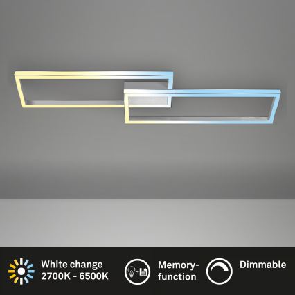 Briloner 3761019 - Prigušivo stropno LED svjetlo LED/45W/230V 2700-6500K matirani krom + daljinski upravljač