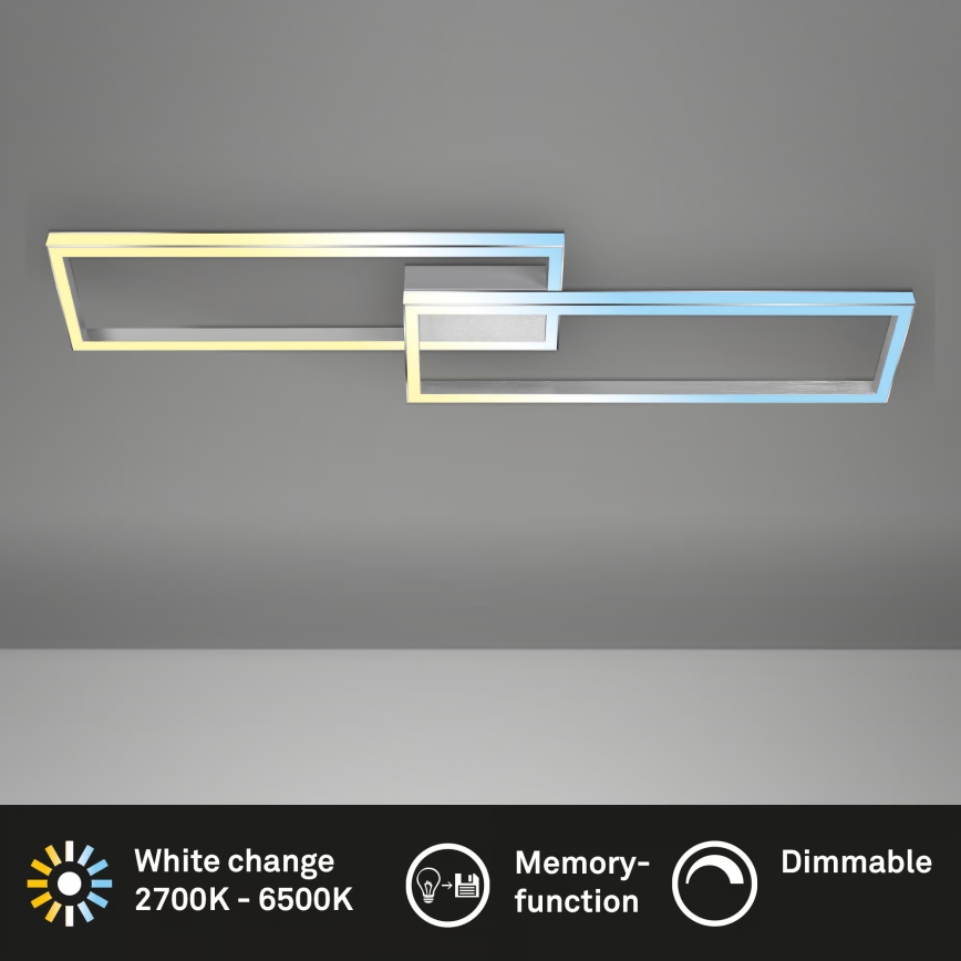 Briloner 3761019 - Prigušivo stropno LED svjetlo LED/45W/230V 2700-6500K matirani krom + daljinski upravljač