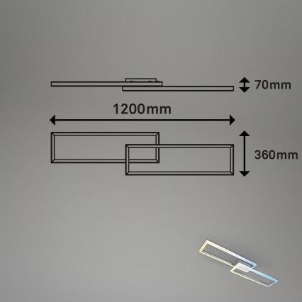 Briloner 3761019 - Prigušivo stropno LED svjetlo LED/45W/230V 2700-6500K matirani krom + daljinski upravljač