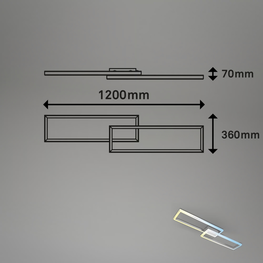 Briloner 3761019 - Prigušivo stropno LED svjetlo LED/45W/230V 2700-6500K matirani krom + daljinski upravljač