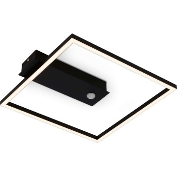 Briloner 3770-015 - LED stropno svjetlo FRAME s senzorom pokreta i sumraka, LED/14W/230V, 3000K, 30x32 cm, crno
