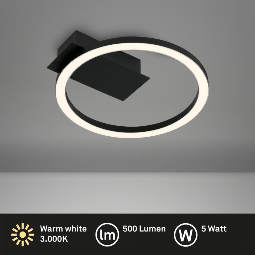 Briloner 3778-015 - LED stropna svjetiljka FRAME LED/5W/230V promjer 20 cm crna