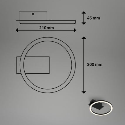 Briloner 3778-015 - LED stropna svjetiljka FRAME LED/5W/230V promjer 20 cm crna