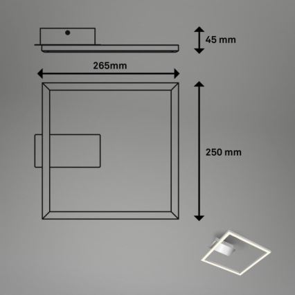 Briloner 3780-014 - LED stropna svjetiljka FRAME LED/14W/230V 26,5x25 cm matni krom