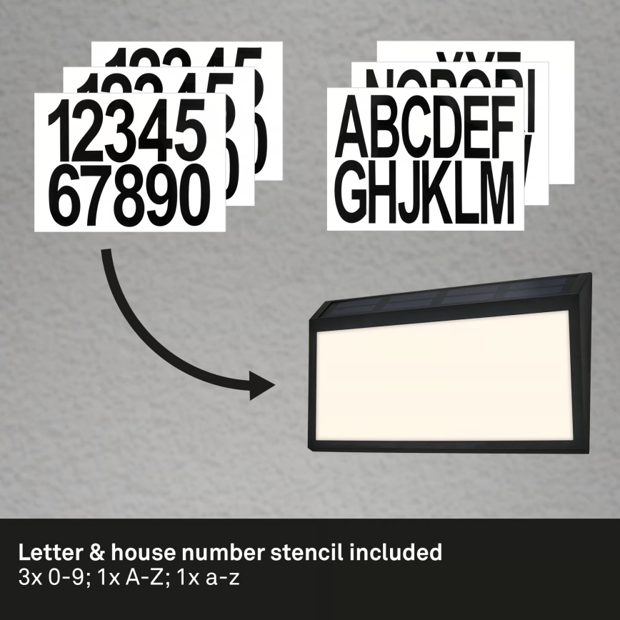 Briloner 3797015 - LED solarni kućni broj LED/0,5W/1,2V 1200 mAh IP44