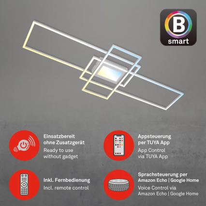 Briloner 3812019 - LED prigušivo stropno svjetlo RAM LED/56W/230V Wi-Fi Tuya 111x42 cm + daljinski upravljač