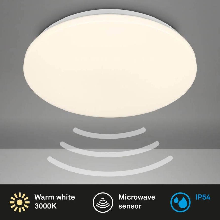 Briloner 3828-016 - Kupaonsko stropno LED svjetlo s senzorom pokreta WALK LED/24W/230V IP54 pr. 35 cm bijela