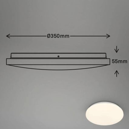 Briloner 3828-016 - Kupaonsko stropno LED svjetlo s senzorom pokreta WALK LED/24W/230V IP54 pr. 35 cm bijela