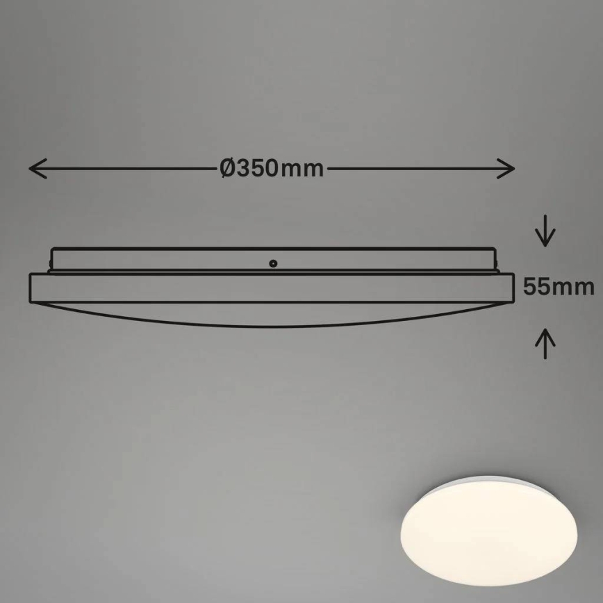 Briloner 3828-016 - Kupaonsko stropno LED svjetlo s senzorom pokreta WALK LED/24W/230V IP54 pr. 35 cm bijela