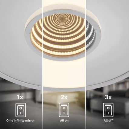 Briloner 3847014 - LED stropna svjetiljka TORO LED/18W/230V, promjer 42 cm, matirani krom