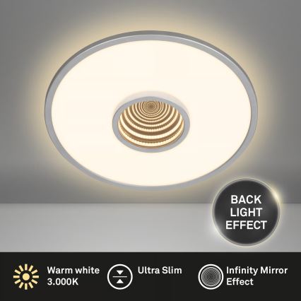 Briloner 3847014 - LED stropna svjetiljka TORO LED/18W/230V, promjer 42 cm, matirani krom