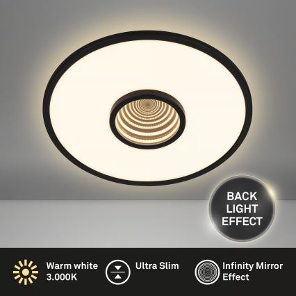 Briloner 3847015 - LED stropna svjetiljka TORO LED/18W/230V, promjer 42 cm, crna