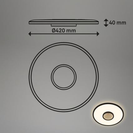 Briloner 3847015 - LED stropna svjetiljka TORO LED/18W/230V, promjer 42 cm, crna