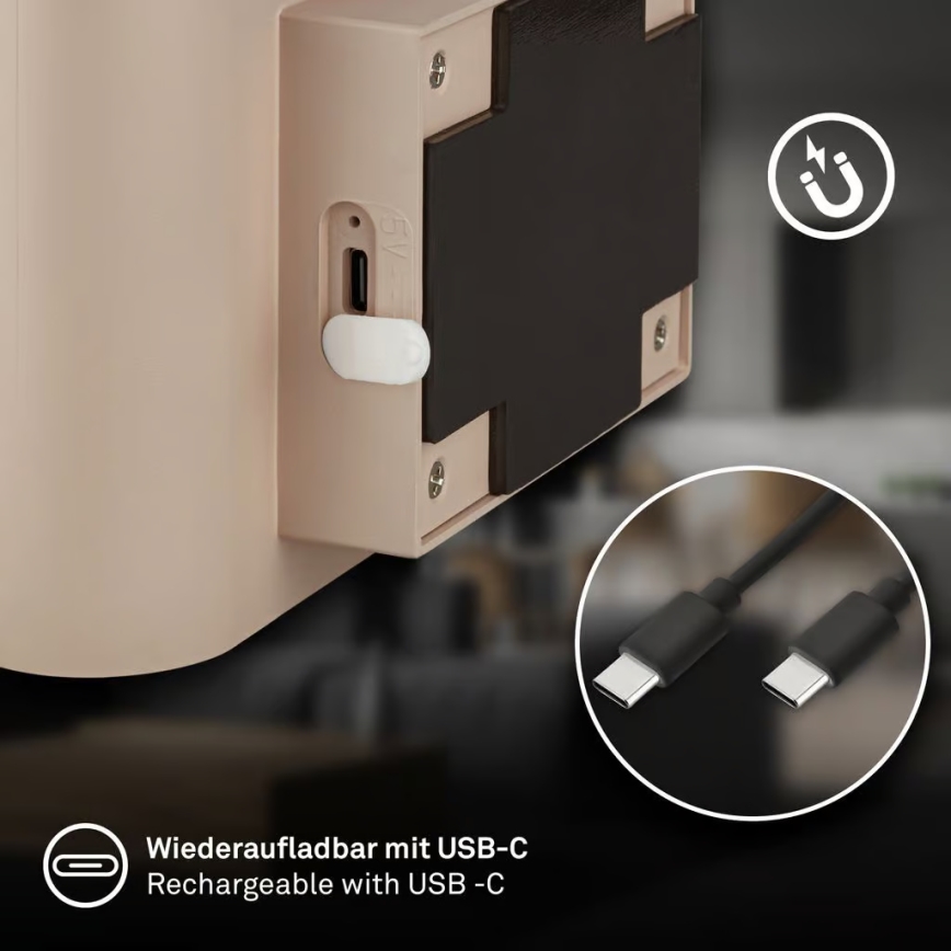 Briloner 3878011 - LED punjiva zidna svjetiljka s detektorom pokreta i senzorom sumraka CHAT LED/3W/5V 2000 mAh bež