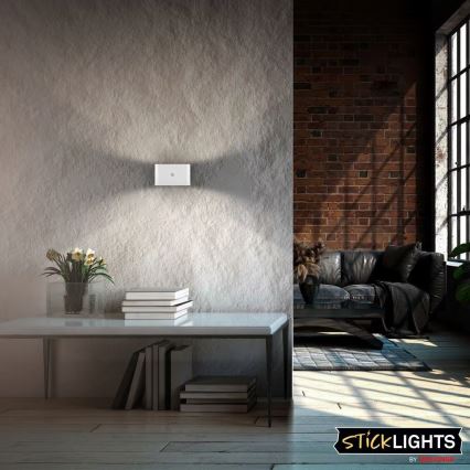 Briloner 3878016 - LED punjiva zidna svjetiljka s senzorom pokreta i sumraka CHAT LED/3W/5V 2000 mAh bijela