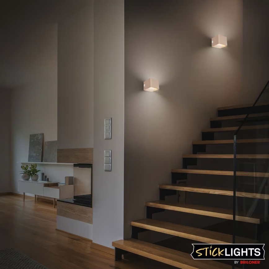 Briloner 3879011 - LED punjiva zidna svjetiljka sa senzorom pokreta i sumraka BORRA LED/1,5W/5V 3600 mAh bež