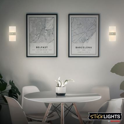 Briloner 3888012 - LED punjiva zidna svjetiljka s senzorom pokreta i sumraka AURA LED/2,5W/5V 1800 mAh matni krom