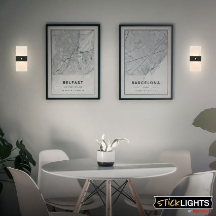 Briloner 3888015 - LED punjiva zidna svjetiljka s senzorom pokreta i sumraka AURA LED/2,5W/5V 1800 mAh crna