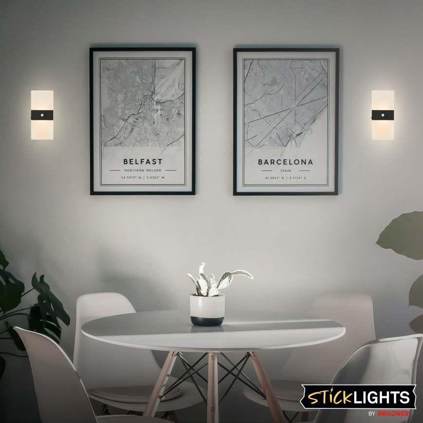 Briloner 3888015 - LED punjiva zidna svjetiljka s senzorom pokreta i sumraka AURA LED/2,5W/5V 1800 mAh crna