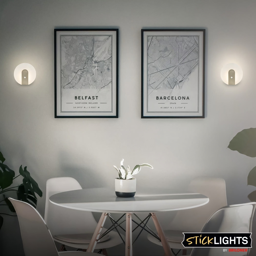 Briloner 3889012 - LED punjivo zidno svjetlo s detektorom pokreta i sumraka TARO LED/2,5W/5V 1800 mAh matni krom