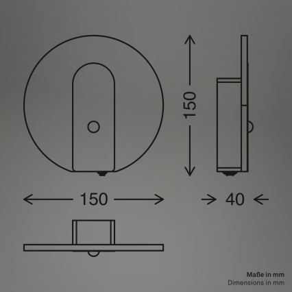 Briloner 3889012 - LED punjivo zidno svjetlo s detektorom pokreta i sumraka TARO LED/2,5W/5V 1800 mAh matni krom