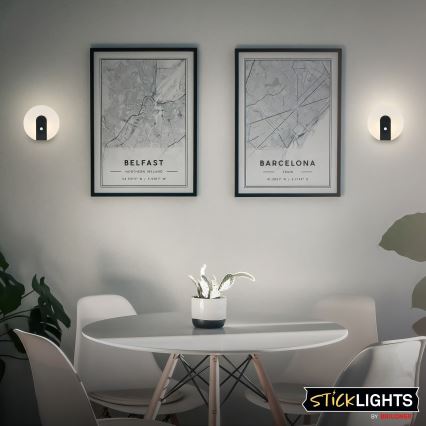 Briloner 3889015 - LED punjiva zidna svjetiljka s detektorom pokreta i senzora za sumrak TARO LED/2,5W/5V 1800 mAh crna