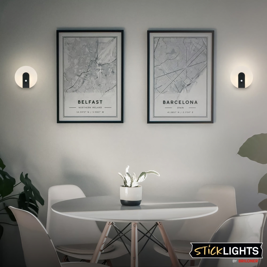 Briloner 3889015 - LED punjiva zidna svjetiljka s detektorom pokreta i senzora za sumrak TARO LED/2,5W/5V 1800 mAh crna