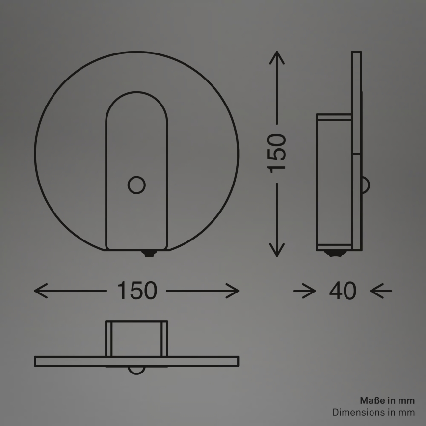 Briloner 3889015 - LED punjiva zidna svjetiljka s detektorom pokreta i senzora za sumrak TARO LED/2,5W/5V 1800 mAh crna