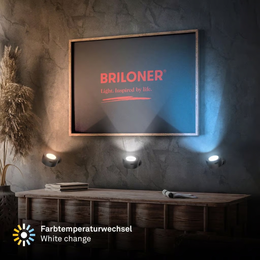 Briloner 3896015 - LED prigušivo punjivo zidno svjetlo TARI LED/1,6W/5V 1500 mAh crno