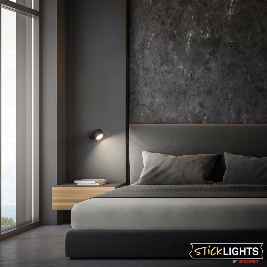 Briloner 3896015 - LED s mogućnošću prigušivanja, punjiva zidna svjetiljka TARI LED/1,6W/5V 1500 mAh crna