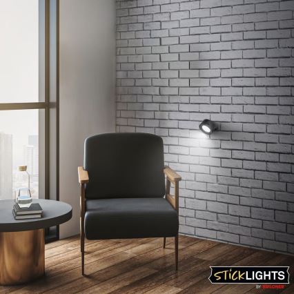 Briloner 3896015 - LED s mogućnošću prigušivanja, punjiva zidna svjetiljka TARI LED/1,6W/5V 1500 mAh crna