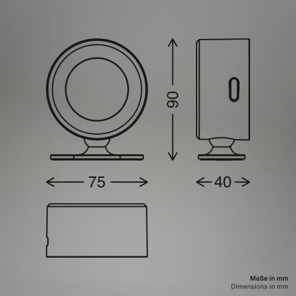 Briloner 3896016 - LED prigušiva punjiva zidna svjetiljka TARI LED/1,6W/5V 1500 mAh bijela
