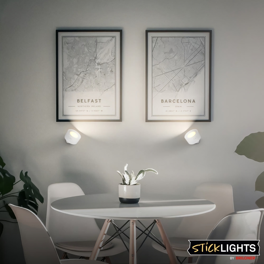 Briloner 3896016 - LED punjiva zidna svjetiljka TARI s podesivom svjetlinom LED/1,6W/5V 1500 mAh bijela